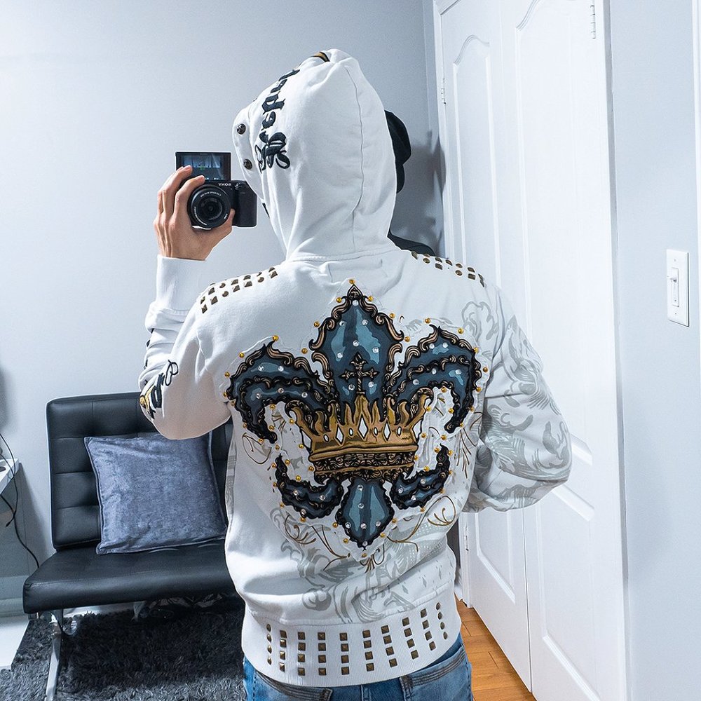 SOLD - Rebel Spirit Hoodie w/ Studs & Rhinestones - NWOT - Picture 3 of 11